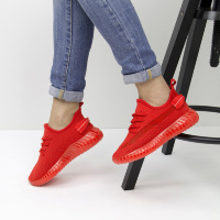 Красные текстильные кроссовки SJMOK